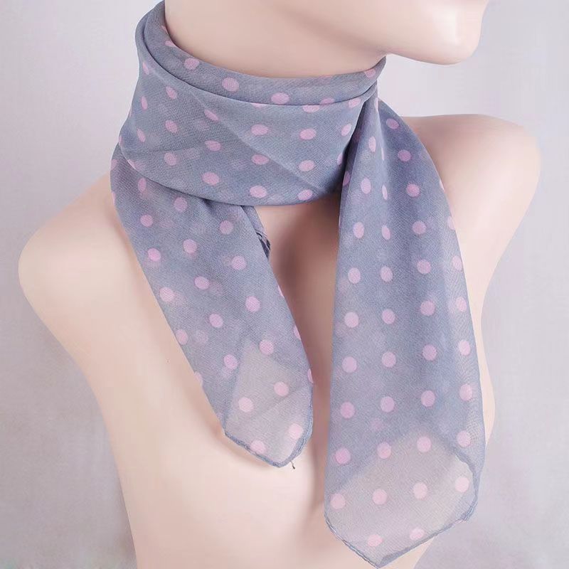 Women's Spring/Summer Soft Chiffon Silk Scarf Neckwarmer Printed Decorative Square Handkerchief