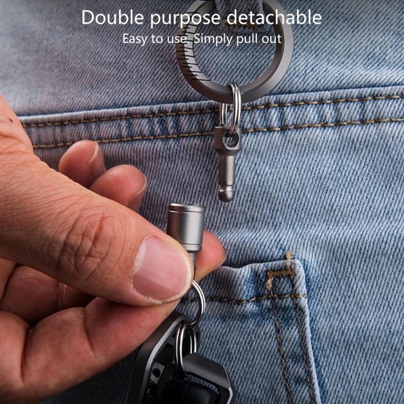 Titaniums Keychain Double Side Carabiner Clip 360 Rotations Detachable Keychain For Organized Key Arrangement