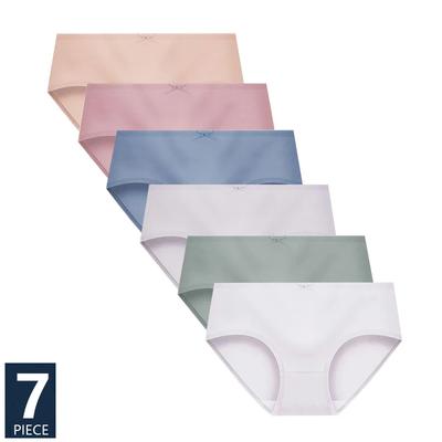 7 bucăți/set chiloți sexy pentru femei, din bumbac, respirabili, cu fundă drăguță, slip pentru fete, 7 culori, chiloți moale, confort pentru femei, lenjerie fără sudură
