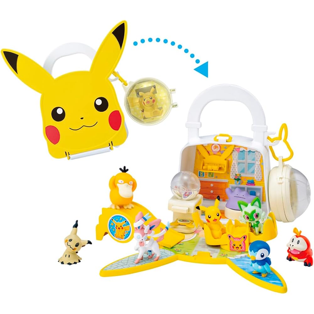 Takara Tomy Pokmon Moncolle Pikachu Room Bag Toy Storage Organizer