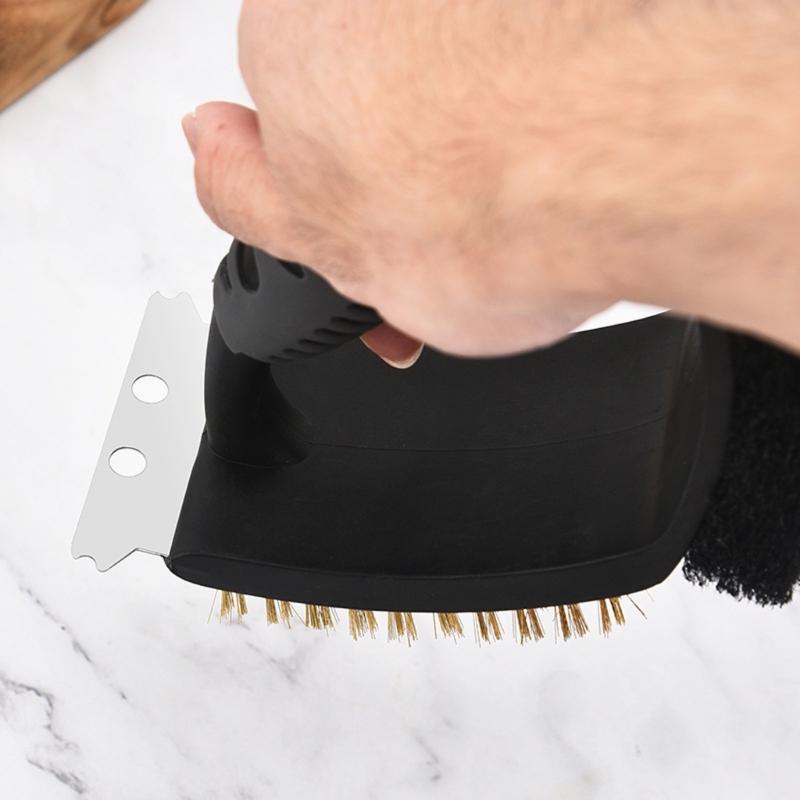 Right Angled Grill Brush With 3 Functions And Ergonomic Handle Scrapers Wire Bristles For Deep Cleaning BBQ Grates Tool