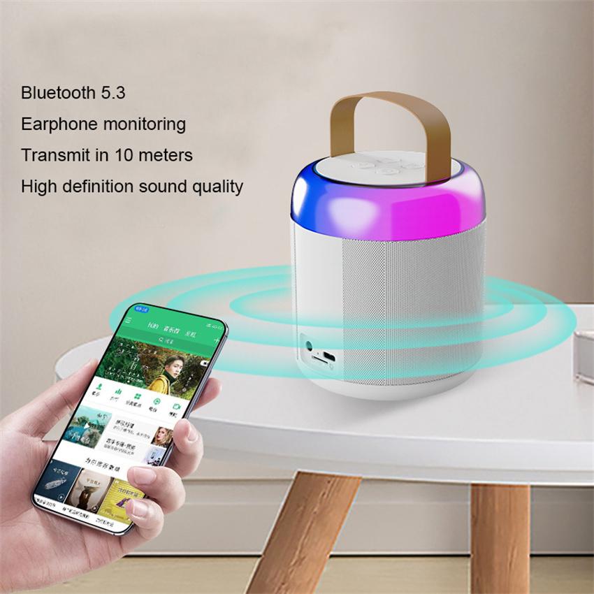 K33 Mini mikrofon bezprzewodowy 5.0 niebieski ząb mały głośnik zewnętrzny przenośny mikrofon do karaoke Audio uniwersalny mikrofon Subwoofer