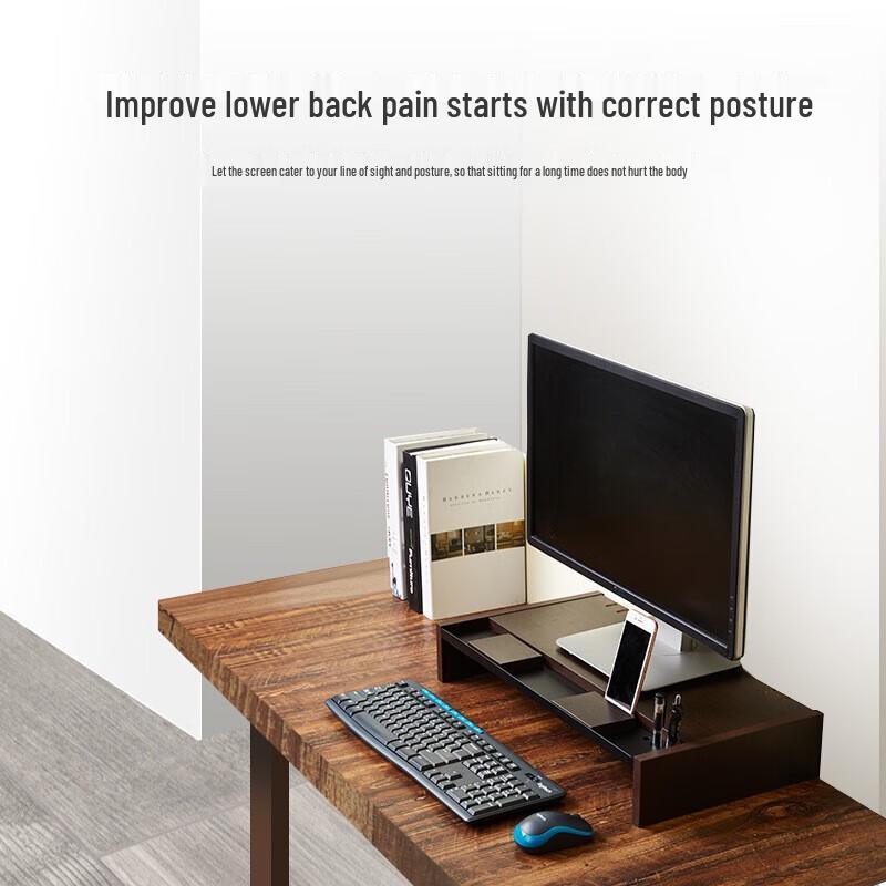 Ecola V01WL Black Walnut Monitor Riser Stand