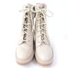 Pristine HERMES Ankle boots Lace-up Bridge pink beige leather Women 37 Used