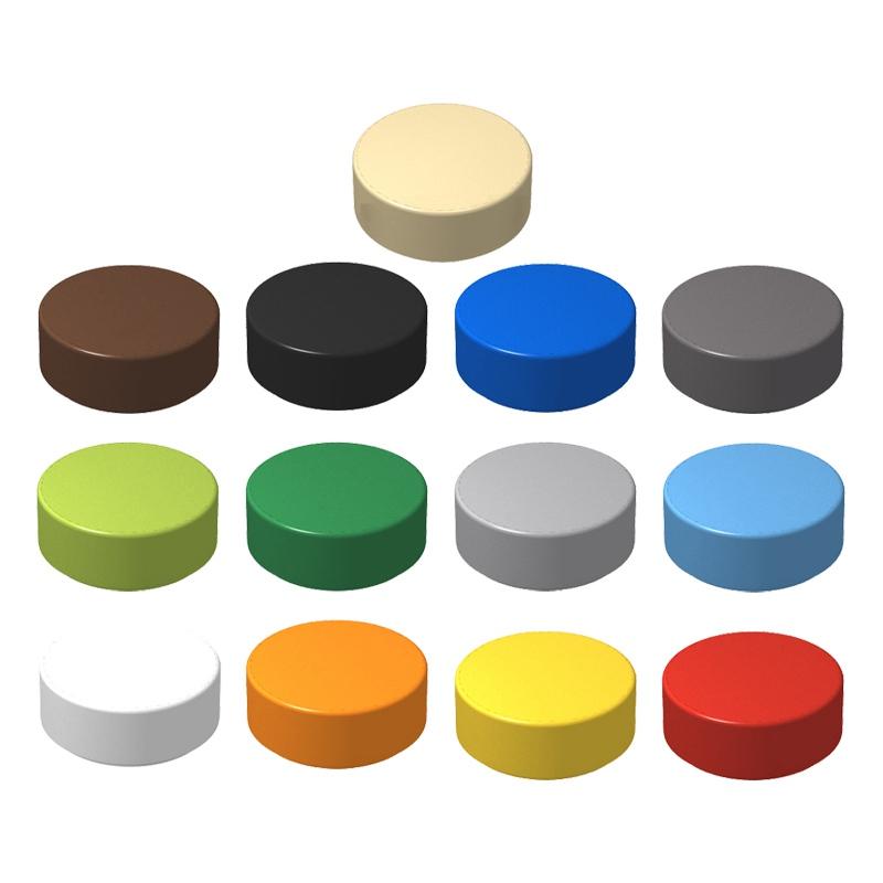 MOC Compatible Assembles Particles 20 Pcs 98138 1x1 Smooth Round Plate Flat Tiles Toys For Kids Educational DIY Building Blocks