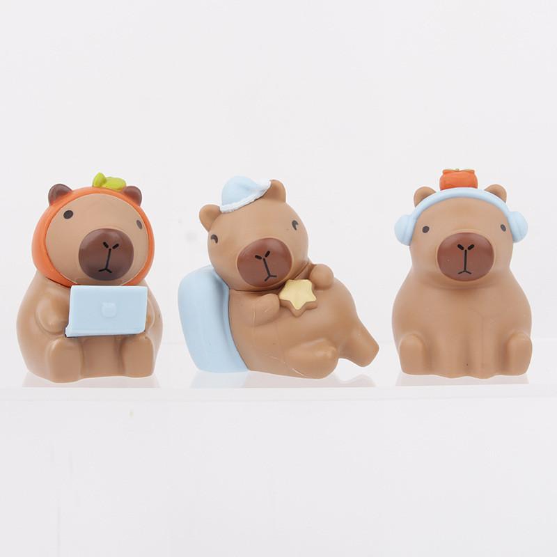 Cute Capybara Cartoon Car Dashboard Model Pvc Figure Surprise Blind Box