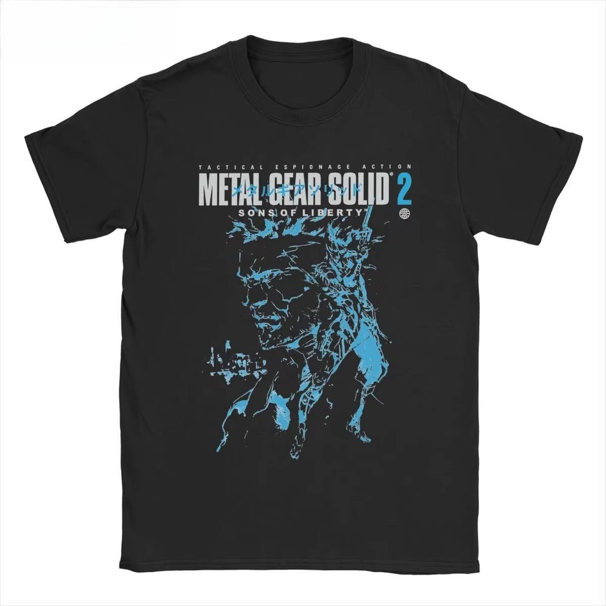 

2025 Men and Women MGS1 Solid Snake Game T-Shirt Metal Gear Cotton Top Funny Short Sleeve O-Neck T-Shirt Classic T-Shirt S