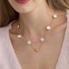Double Layer Pearls Necklace Adjustable Length Stainless Steel Neck Jewelry For Women Fashion Accessories