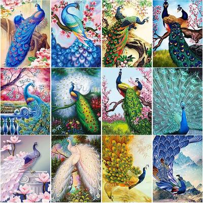 New 5D DIY Diamond Painting Peacock Diamond Embroidery Animal Cross Stitch Flower Full Square Round Drill Crafts Home Decor Gift
