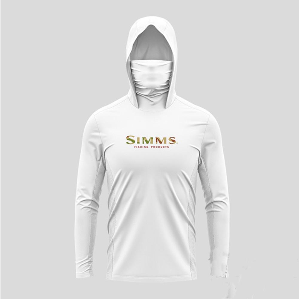 SIMMS 2024 Men's Hooded UV Protection Long Sleeve Fishing Shirt with Sun Protection Mask