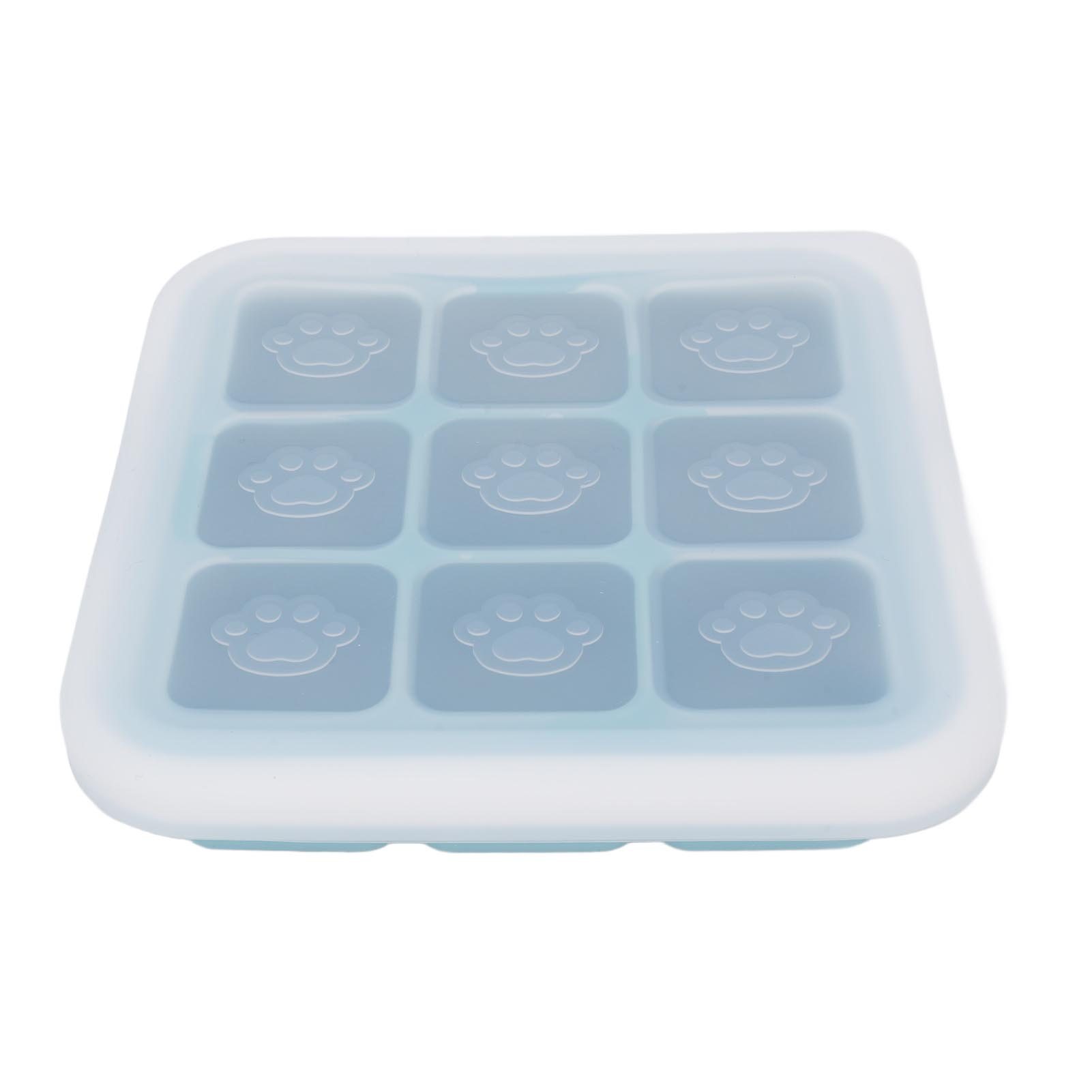 Silicone Ice Cube Tray Multipurpose Flexible Easy Release Baby Food Freezer Tray for Home Kitchen Light Blue