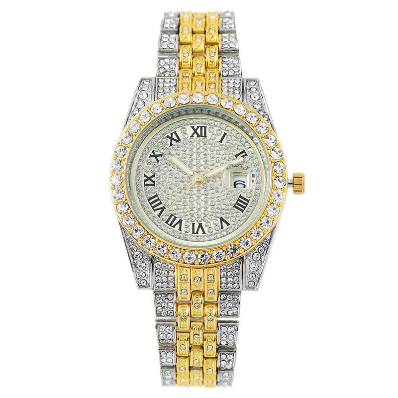 Roman Numeral Diamond Women's Quartz Watch - Fashionable New Design