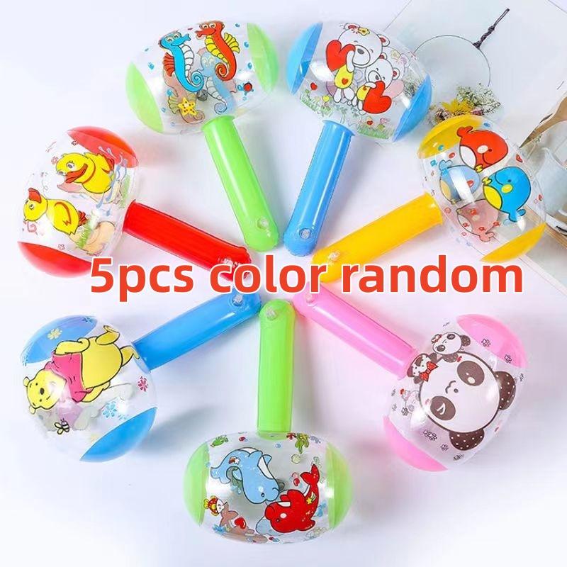 

5pcs Inflatable Hammer with Bell Cute Cartoon Blowing Party Supplies Inflatable Toys Swimming Pool Baby Toys Children s Toys
