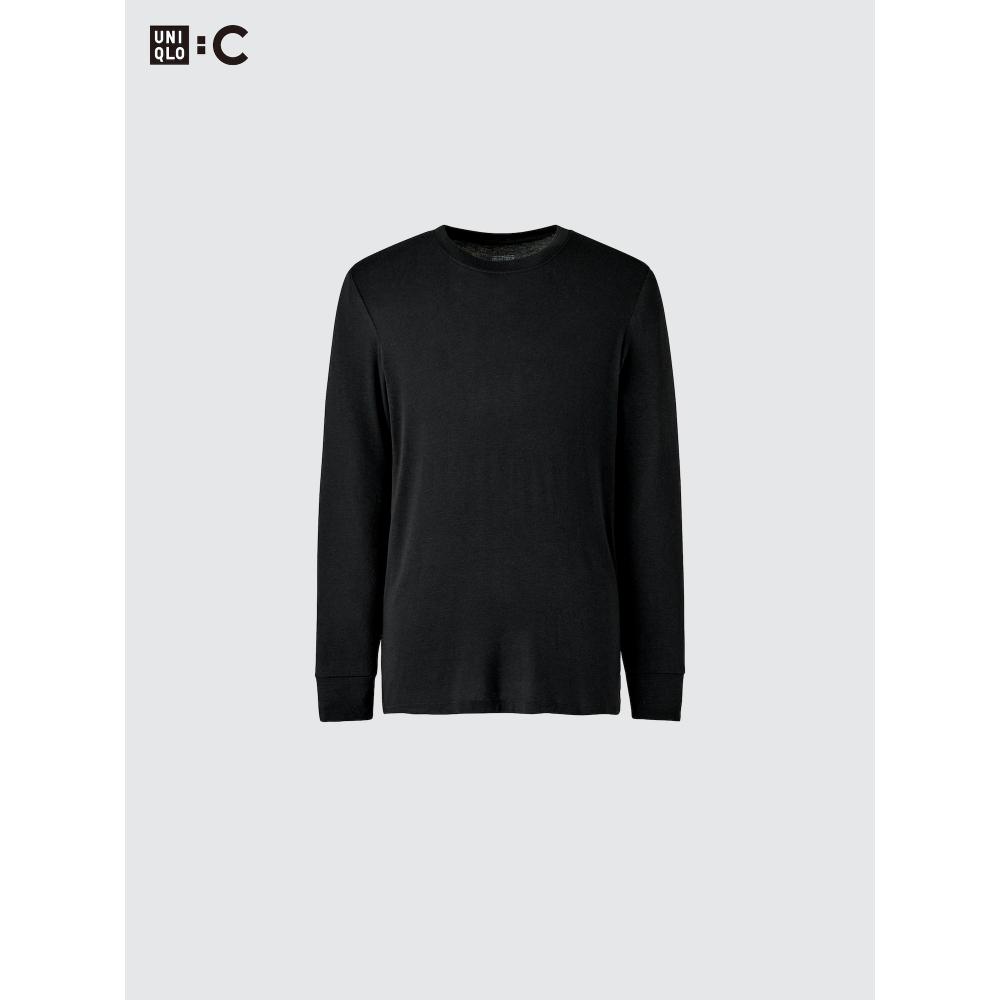 Uniqlo HeaTTech Cashmere Blend Crew Neck T 3 4 Sleeve