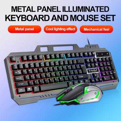 Keyboard and Mouse Set Gaming Computer USB Wired RGB Backlit Keyboard Laptop Accessories Ergonomic Laser Mouse Wheel For Esports