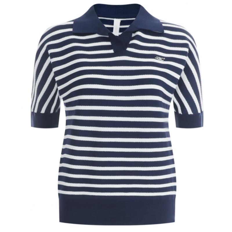 Shop Women S STripe Collar Neck ShorT Sleeve Summer Golf T ShirT Green Lb wSh