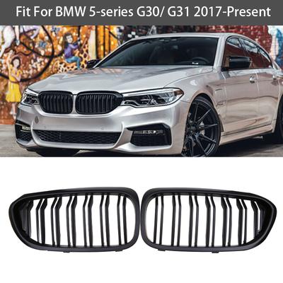 Pentru BMW Seria 5 G30 Sedan/G31 Wagon 2017-2020 Pre-Facelift Grilă Negru Mat Grilă Capotă Față Mașină Grile Rinichi Grilă Racing Linie Dublă