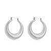 New retro stainless steel earrings, European and American exaggerated personalized earrings, mature autumn and winter high-end earrings for women