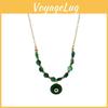 Schickes Einfaches Grünes Auge Halskette Für Frauen Strahlender Geometrischer Legierungs Schmuck