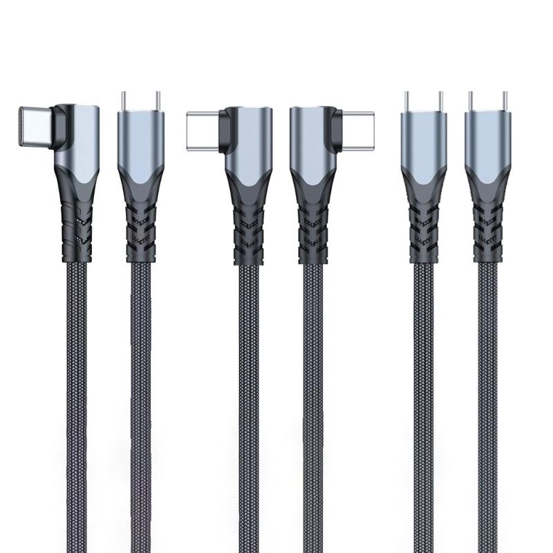Mobile Phone 90 Degree Quick Charging 100W Fast Charging USB C to USB C Cable Wire Right Angle Data Charging Cable