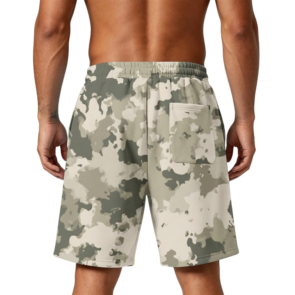 Herren Locker geschnittene Camouflage-Print Sport-Trainings-Fitnessstudio Strandshorts mit Kordelzug-Taille und Seitentaschen für Alltagsaktivitäten