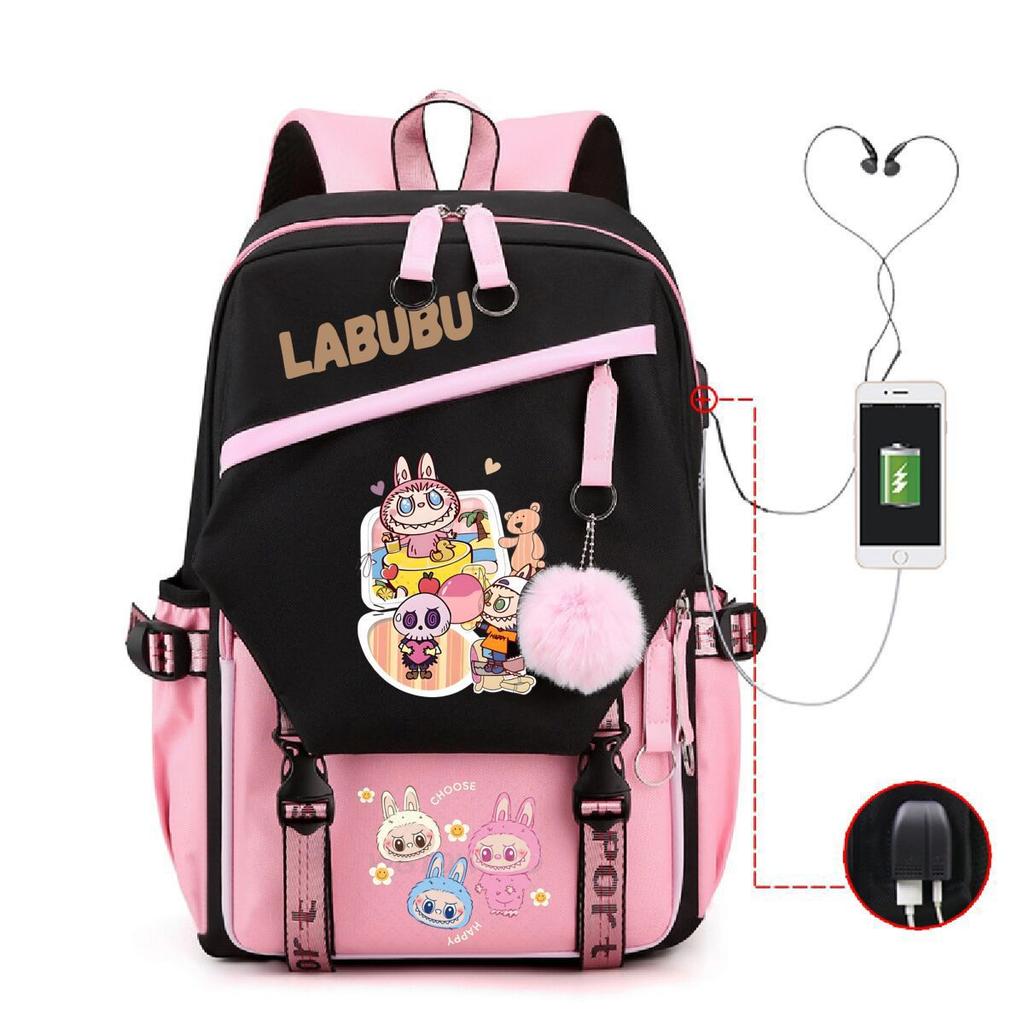 Cute Children's Schoolbag Contrasting Color Neutral Casual Backpack Cartoon Printing Primary and Secondary School Students