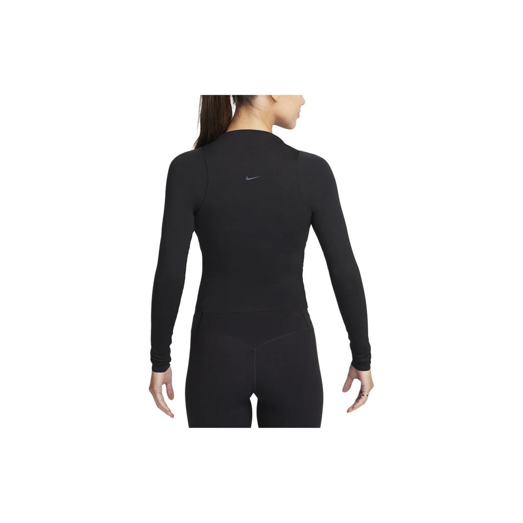 Nike Solid Color Round Neck Casual Long Sleeve T-Shirt Women Tops Black FN3023-010