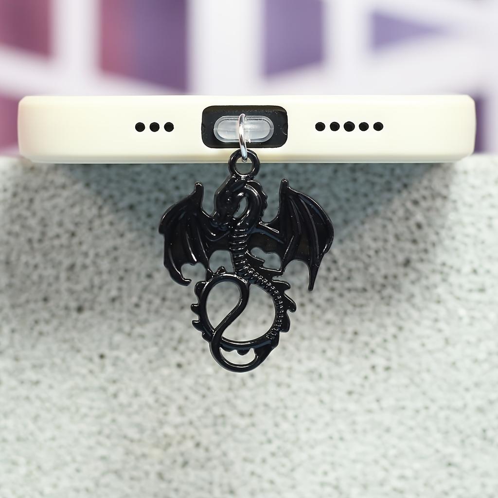 Flying Dragon Pendant Keychain Phone Dust Cover Decorative Accessory Suitable for IPhone for Samsung Type-C Charging Port