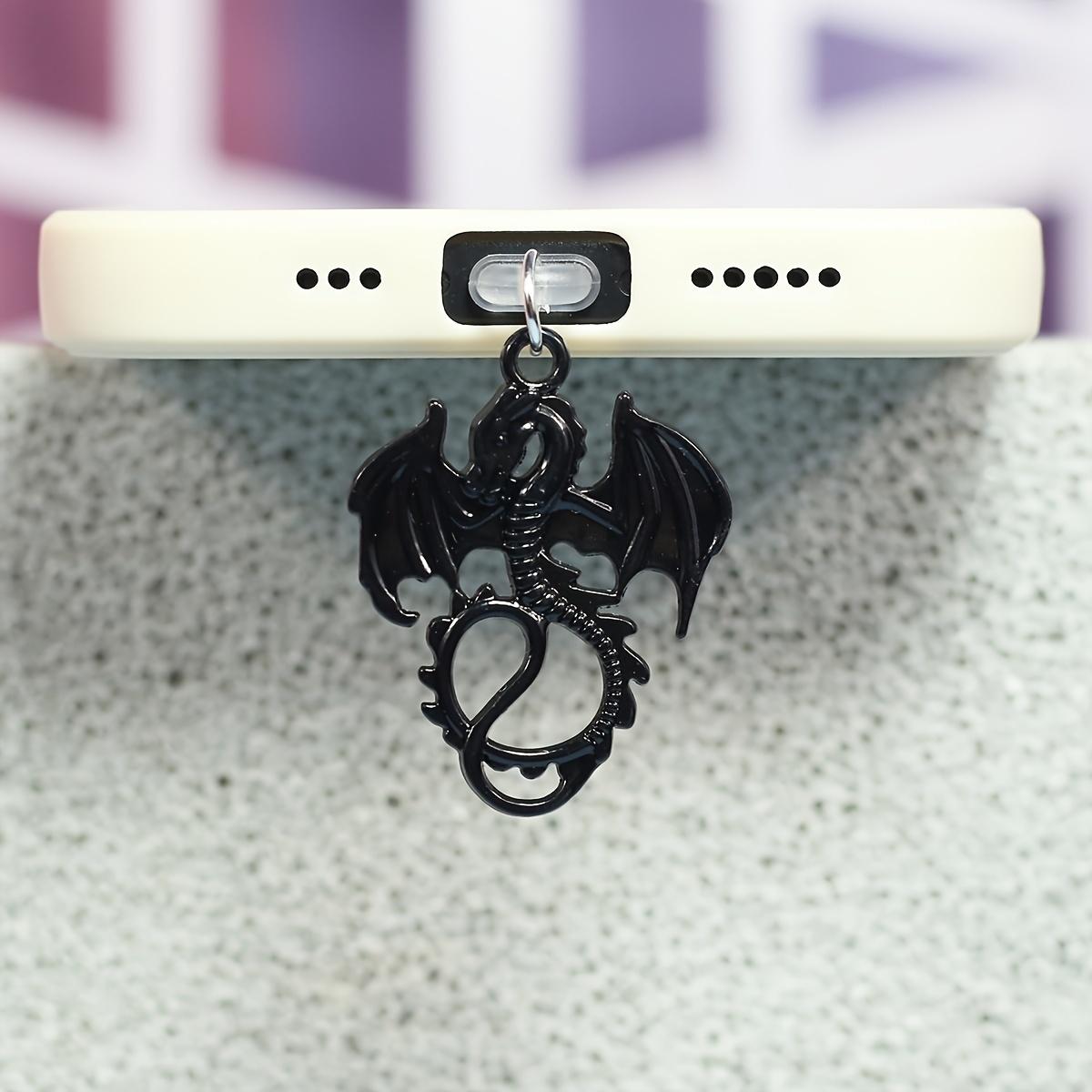 

Flying Dragon Pendant Keychain Phone Dust Cover Decorative Accessory Suitable for IPhone for Samsung Type-C Charging Port For Typec чёрный