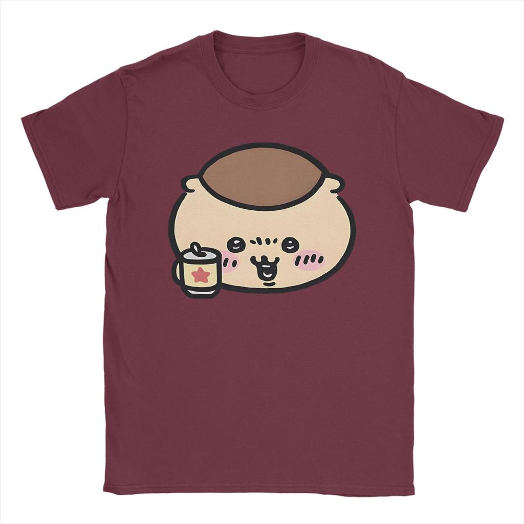 Chiikawas Kurimanju T Shirt for Men Pure Cotton Awesome TShirt Crew Neck Tees Short Sleeve Clothing Plus Size