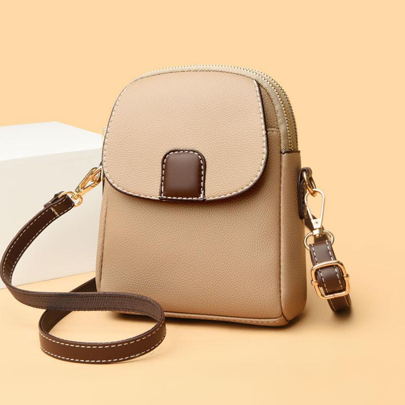 Textured Women's Small Crossbody Phone Bag - 2025 Lightweight Soft Leather Feel, Versatile Single Shoulder Bag