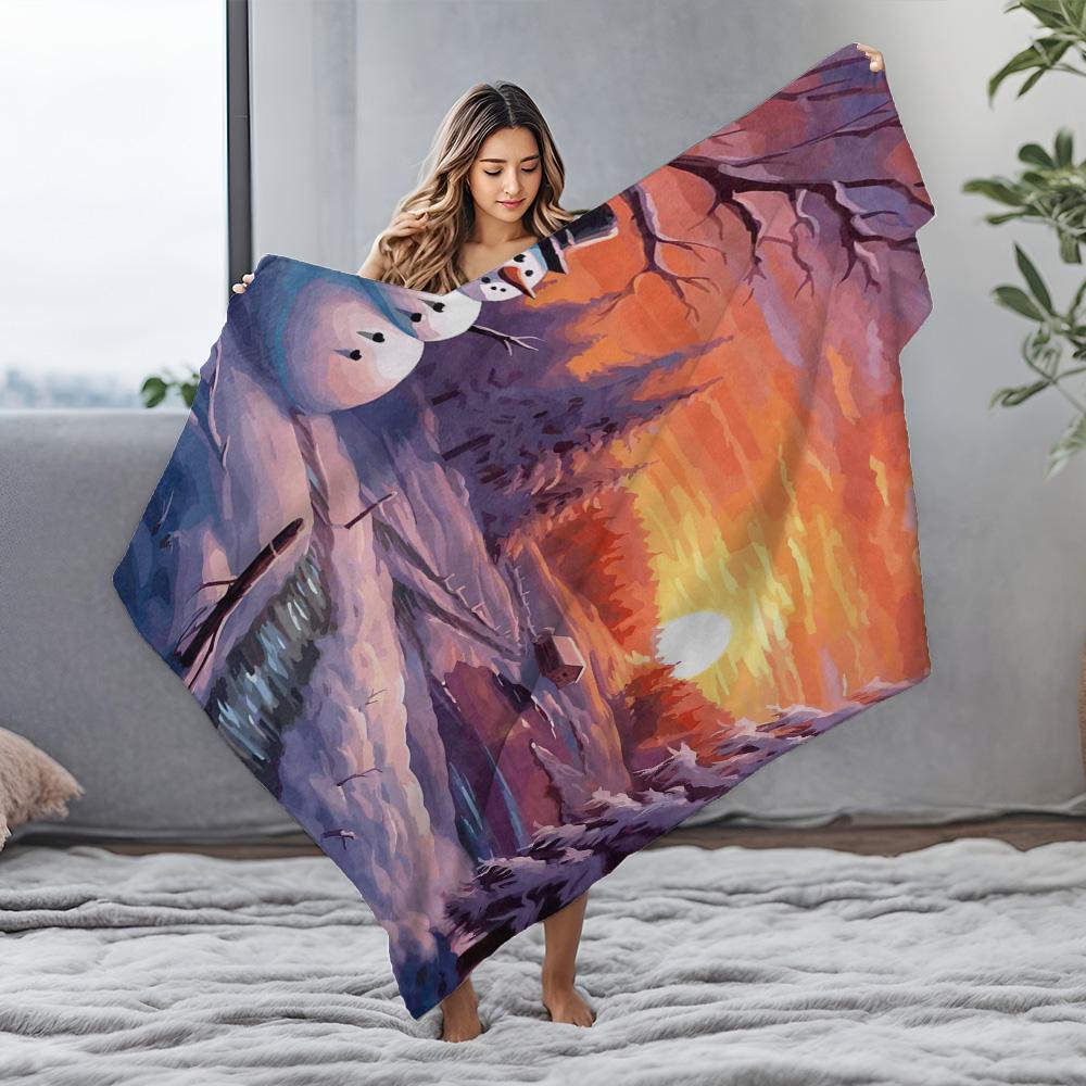 Tuniu Cozy Winter Forest Blanket - Sofa Bed Room Decor Throw Blanket for Home Decoration Outdoor Picnic Blanket