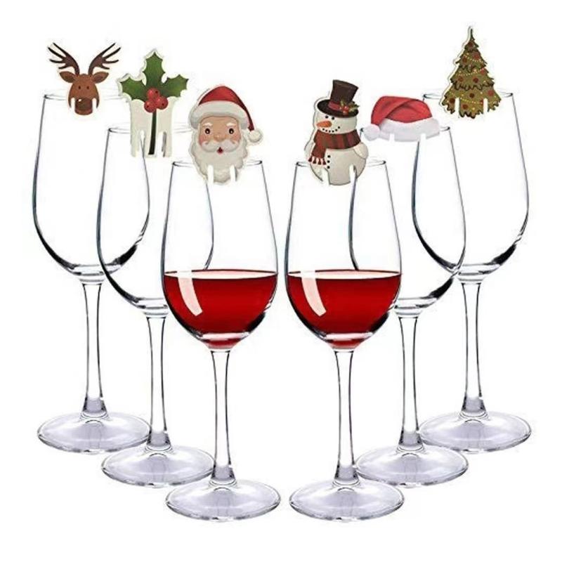Christmas Wine Cup Cards Set of 80 Santa Snowman Winter Themed Party