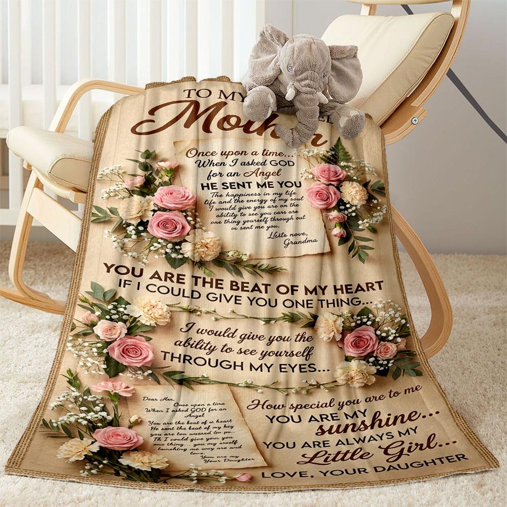 Mother's Day Love Blanket Suitable for Sofas,travel, Living Rooms Also a Good Gift for Friends and Family Suitable for All Seasons.
