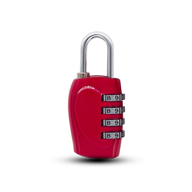Popular 4-Digit Password Padlock 6-Color Gym Locker Anti-Theft Combination Lock Luggage Travel Safety Lock Zinc Alloy Hardware
