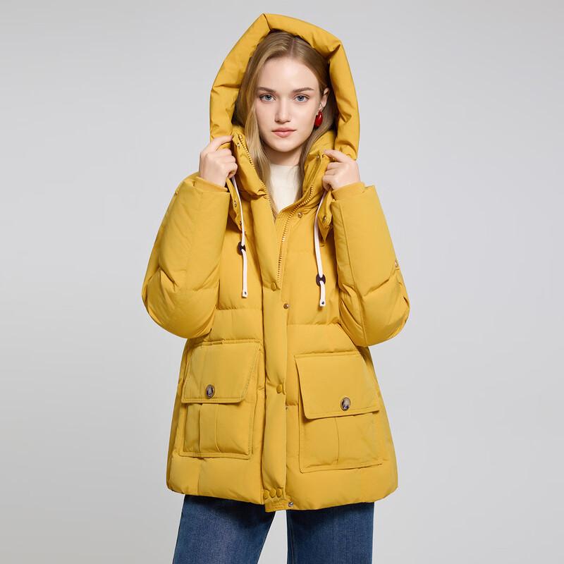 

Women s Hooded Mid-Length Loose Down Jacket M