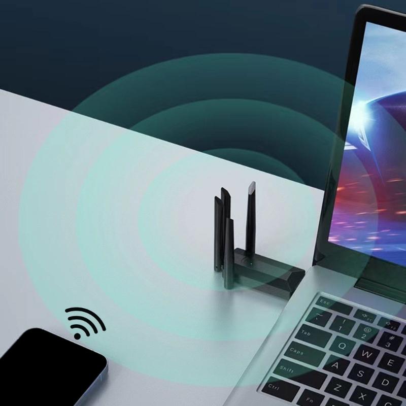 1300Mbps Schnelle Geschwindigkeit USB WiFi Adapter 4 Antennen Design Unterstützt 2.4G/5G Dualband Netzwerkverbindung
