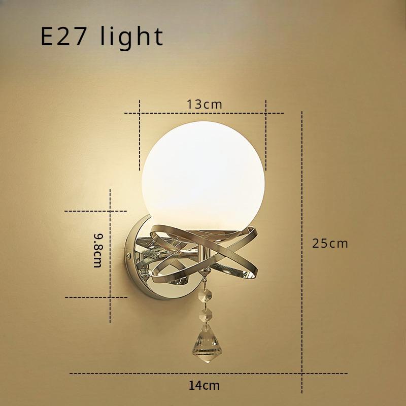 Modern Simplicity Silver Gold Bedroom Wall Light Nordic Room Decor Wall Lamp Bedside Aisle Living Room Background Wall LED Light