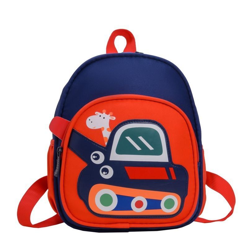 Backpack Cartoon Childrens With Excavator And Giraffe Print Design Daily For