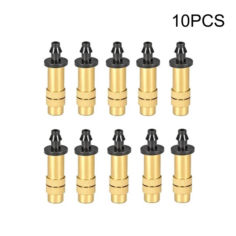 5pcs/10pcs Adjustable Copper Atomizing Nozzle Accessory Connector For Balcony, Garden, Potted Plants And Flower Watering