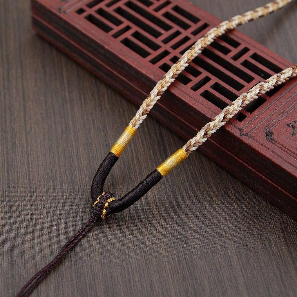Hand-Woven Gradient Eight-Strand Necklace Cord for Jade and Agate Amulet Pendants
