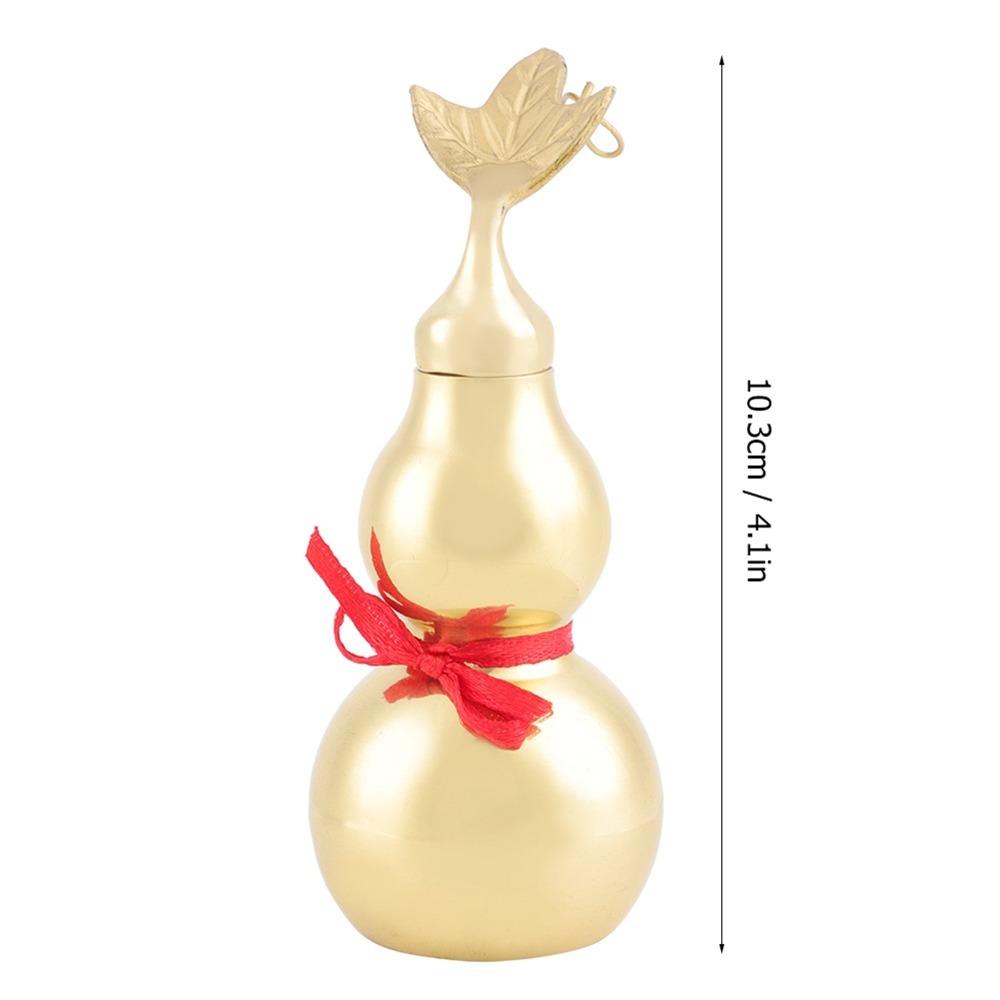 Smooth Surface Brass Gourd Open Cover Hu Lu Statue Statues Feng Shui Gourd Feng Shui Decoration