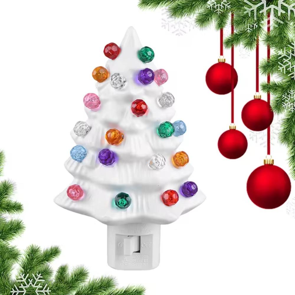 LED Christmas Mood Light Resin Bedside Lamp Christmas Tree Night Light Bedroom