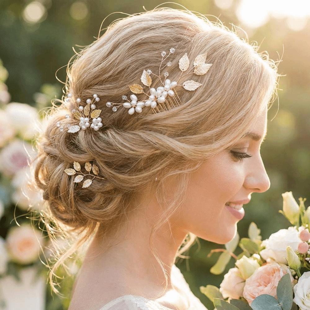 4Pcs Sets Handmade Wedding Hair Accessories Elegant Flower Hairpin  Wedding Ceremony