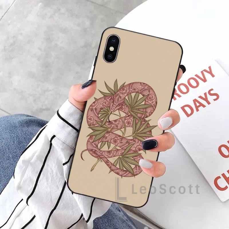 Coole weiche Telefonhülle mit Blumen-, Drachen- und Schlangenmotiv für iPhone 11 12 Pro XS MAX 8 7 6 6S Plus X 5S SE 2020 XR