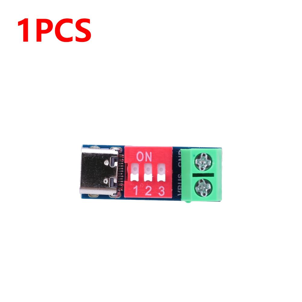 1-5PCS PD Fast Charging Test Board 5-20V Adjustable PD Trigger Board Module USB Type-C 100W Voltage Connetor Power Supply Acces