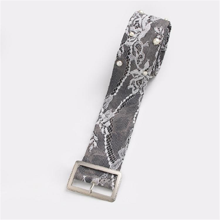 Comfortable Lace Waistband Pearls Embellishment Waist Belt Stylish Formal Dress Sash for Daily Wear & Parties