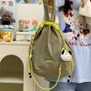 Korean version niche handheld cloth bag student color matching drawstring bundle shoulder bag ins wind large capacity lightweight messenger bag