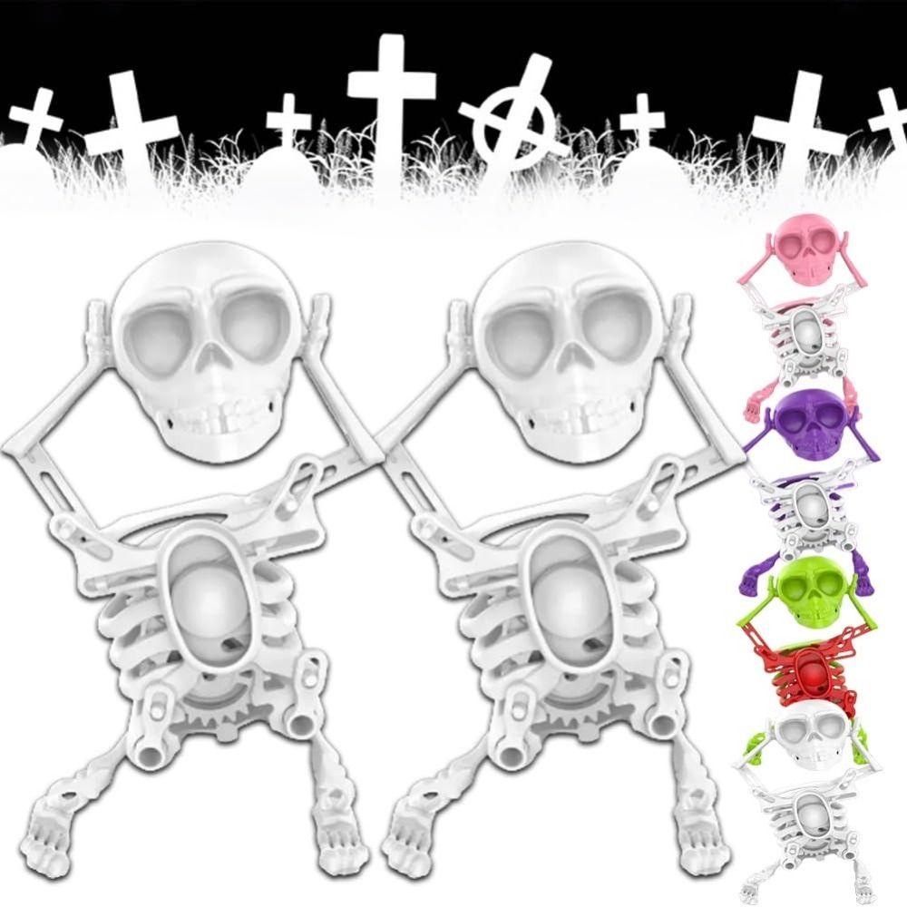 With Music Dancing and Swinging 3D Skull Toy with Lights Wind Up Skeletons New Dancing Skeleton