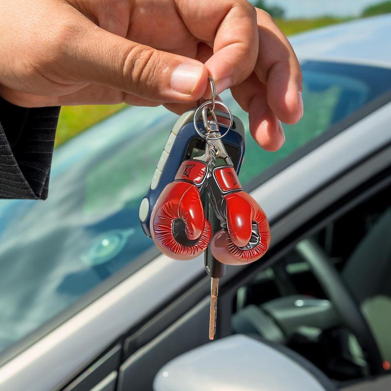 Flat Boxing Glove Keychain Boxing Themed 2D Flat Acrylic Ornament Charm Hanging Decoration For Car Party Gift
